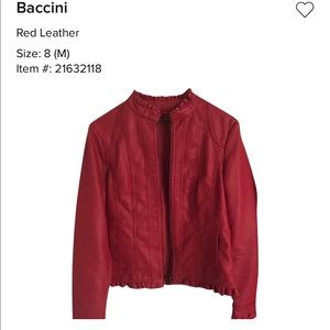 BACCINI RED WOMENS LEATHER JACKET.